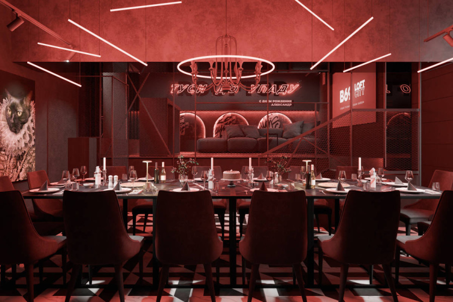 Лофт «Красная комната» с верандой на крыше