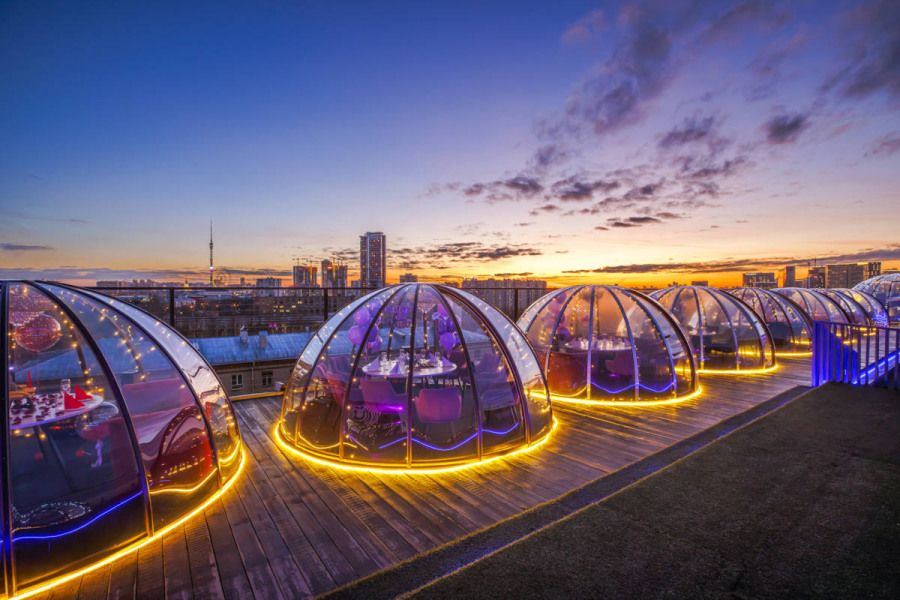 Купольная беседка RoofTop на крыше для двоих ВДНХ с верандой